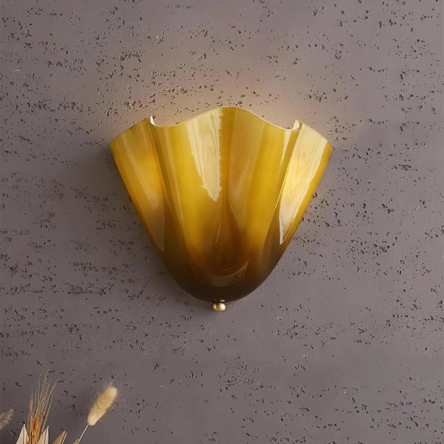 Wandlamp Glas In Lood Retro Art Deco Schelp 28cm E14 | Sansoti