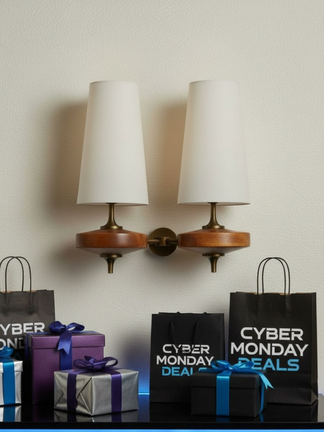 Retro Wandlamp met Stoffen Kap – Vintage Verlichting voor Slaapkamer | Sansoti