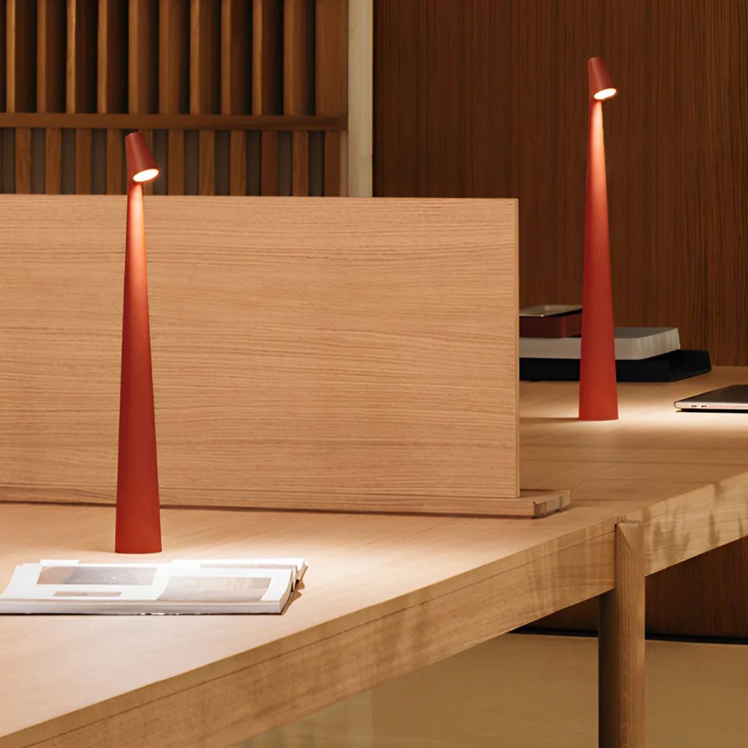 Pilar Touch Tafellamp Aluminium Rood USB Oplaadbaar Bureau Nachtkast | Sansoti