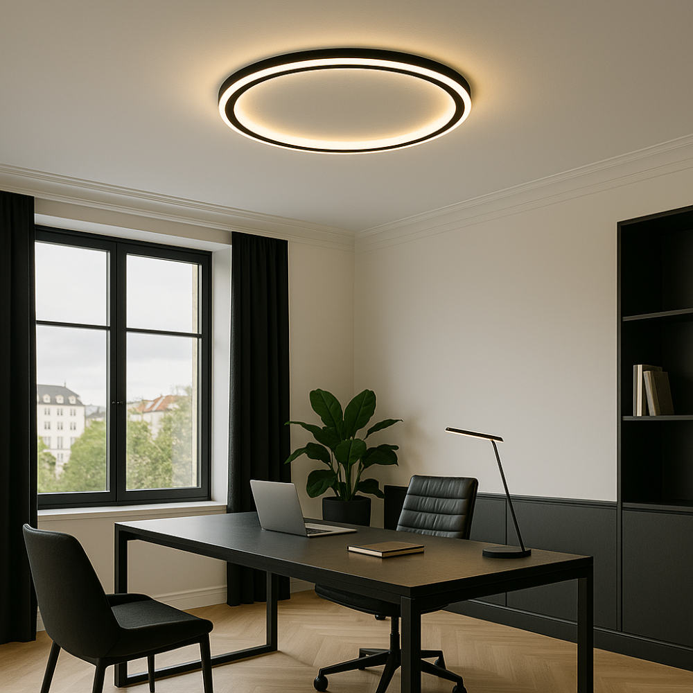 Dimbare LED Plafondlamp Rond Warm Wit 3000K Aluminium Acryl Woonkamer Eetkamer Gang Modern Minimalistisch Design | Sansoti