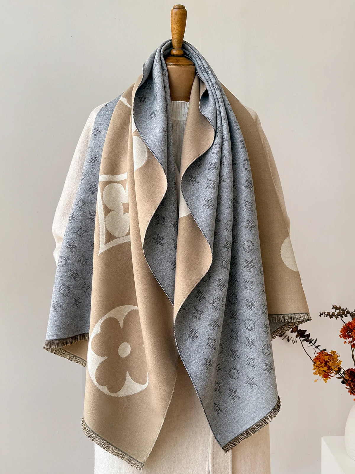 Luxury Winter Scarf with Jacquard Pattern 175cm - Soft Neck-Warming Blanket Wrap Shawl for Women and Men | Sansoti
