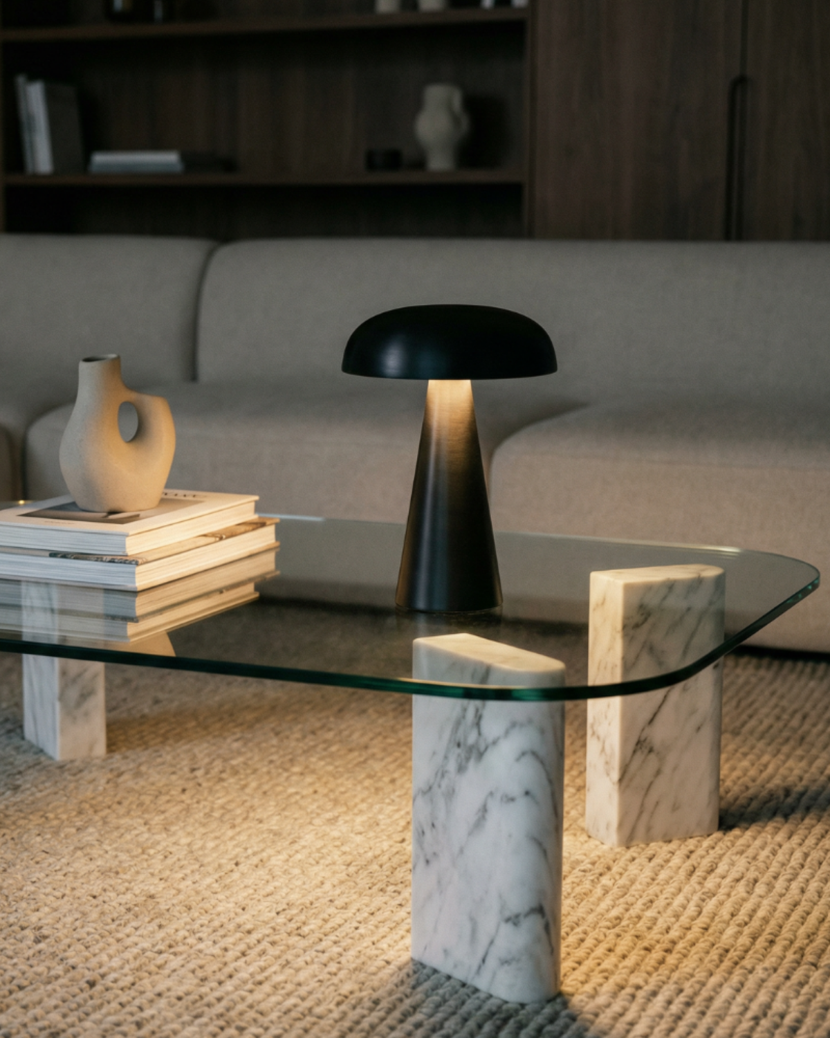 Draadloze Sculptuurlamp Acryl Dimbaar Touch Konus Vorm Decoratief Sfeerlicht Minimalistische Tafelverlichting Nachtlampje Woonkamer Slaapkamer | Sansoti