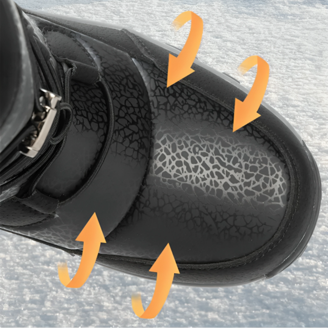 Wasserdichte Damen-Winterstiefel mit warmer Fütterung, Klettverschluss, rutschfester Sohle, knöchelhoch, Snowboots und Outdoorschuhe | Sansoti