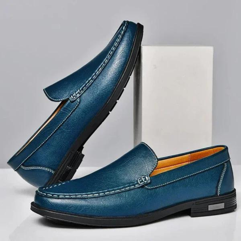 Herenslipper Italiaans Echt Leder Zwart Bruin Grijs Blauw Loafer 39-46 Klassiek Comfort Zakelijk Vrijetijd Tijdloos | Sansoti