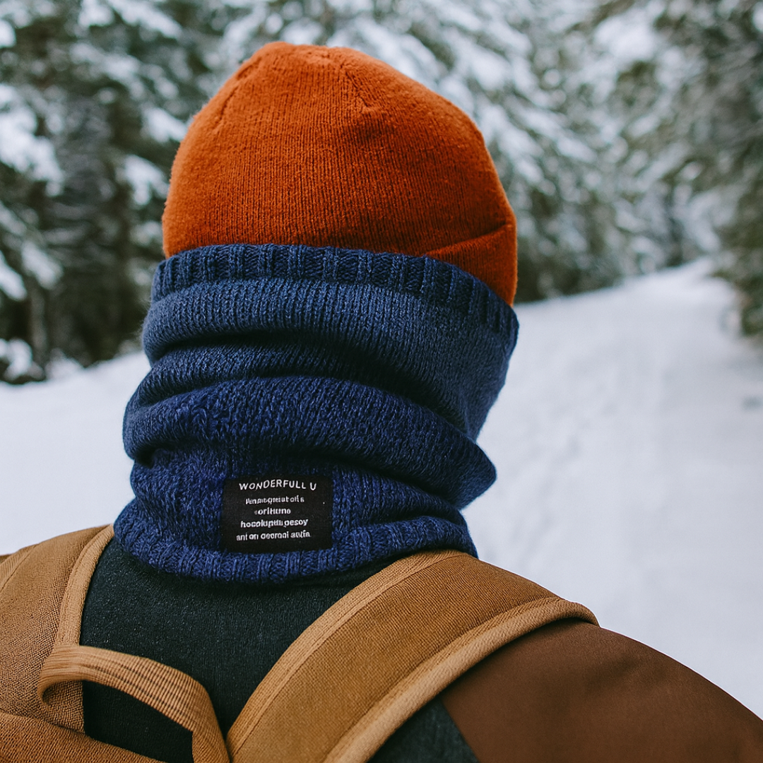 Gestrickte Halswärmer mit Fleece-Futter – Winteraccessoire für Damen und Herren, Outdoor, Wandern, Skifahren, Sport | Sansoti