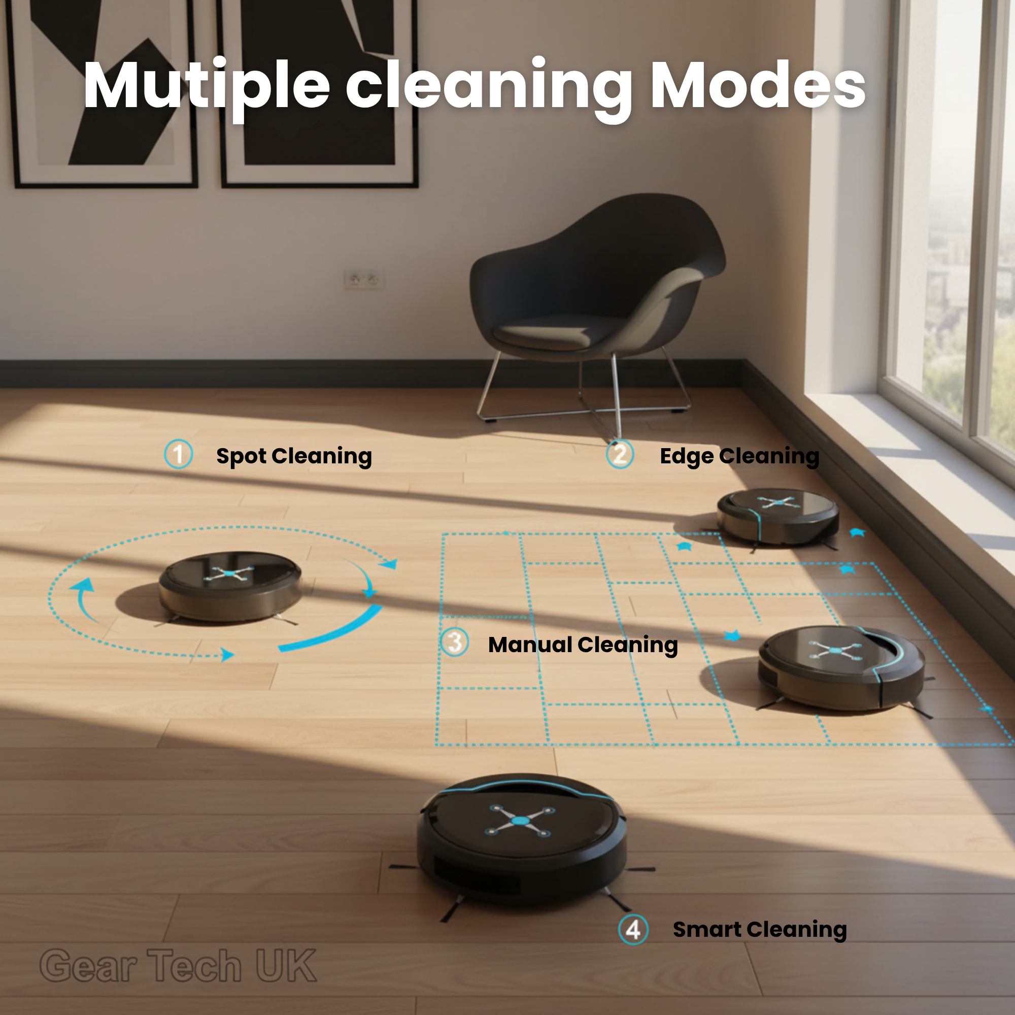 Autonome Robotstofzuiger met Slimme Navigatie en 16 Uur Accuduur | Automatische Stofzuiger voor Harde Vloeren Hout Vinyl Tegel Marmer USB Oplaadbaar Stil | Sansoti