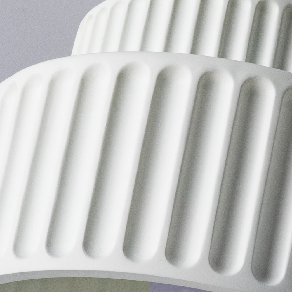 Deckenleuchte Gerippt Resin E27 Weiß Kompakt Modernes Interieur Wohnzimmer Küche Schlafzimmer Retro Design Deckenlampe | Restfield