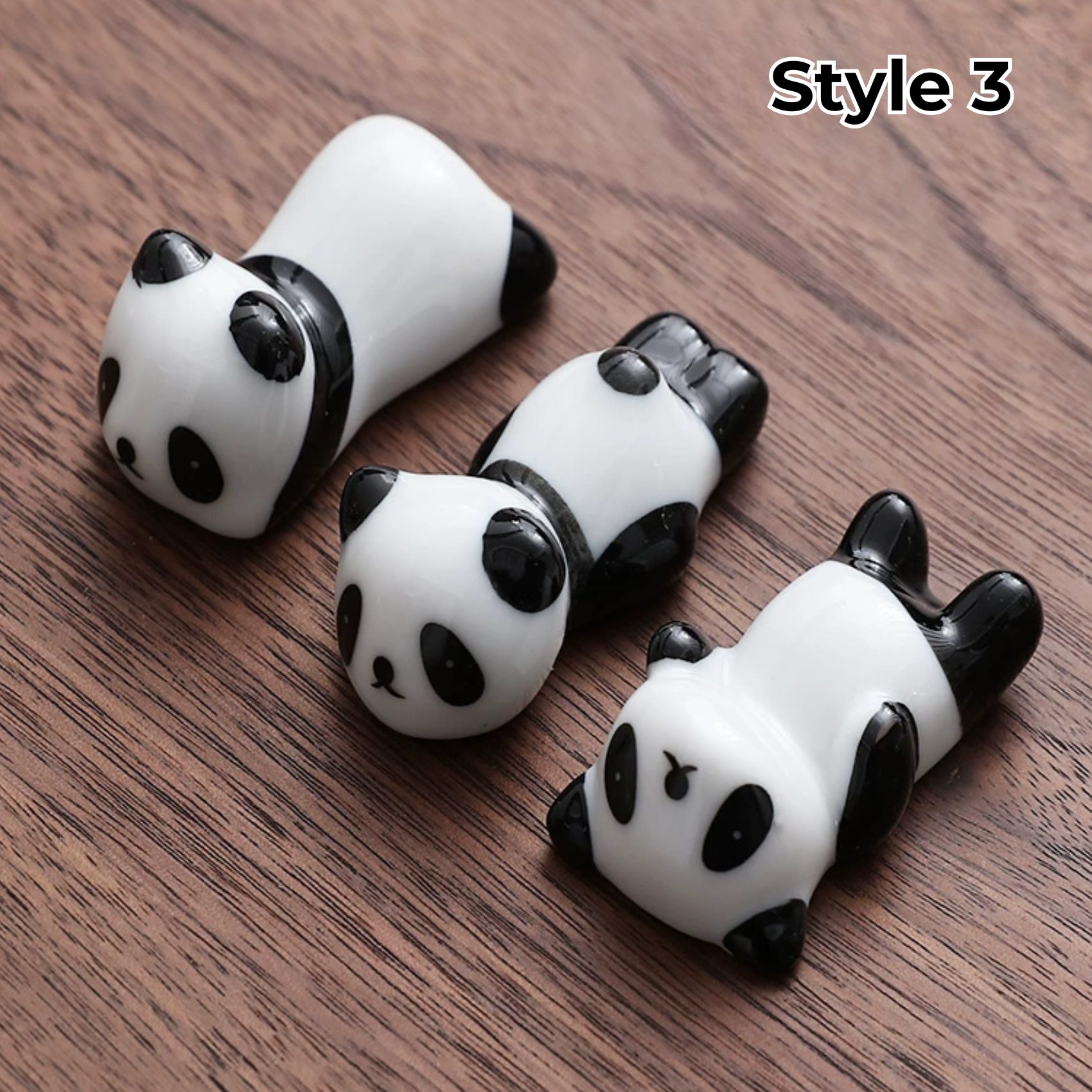 Ceramic Chopstick Rest with Animal and Fruit Motifs – Set of 3 | Sansoti