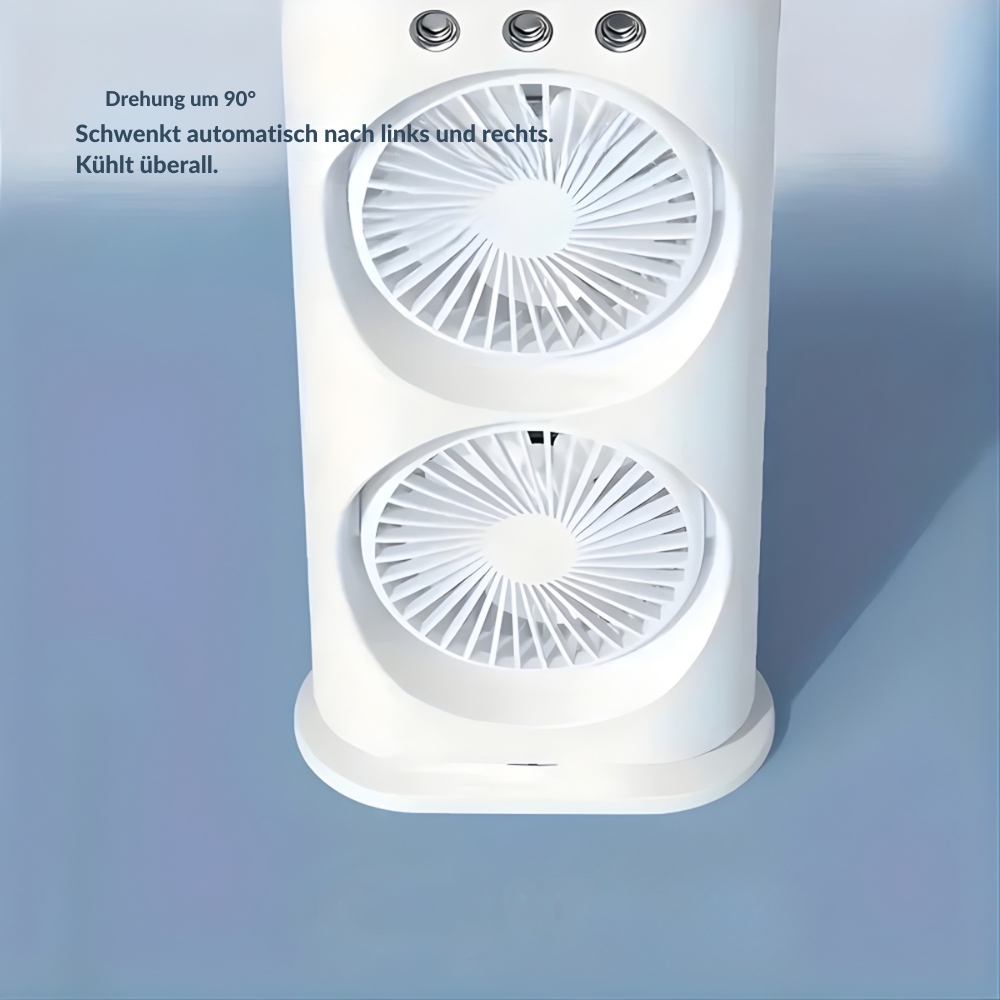 Portable USB Fan with Dual Heads and Mist Function for Home and Office | Sansoti