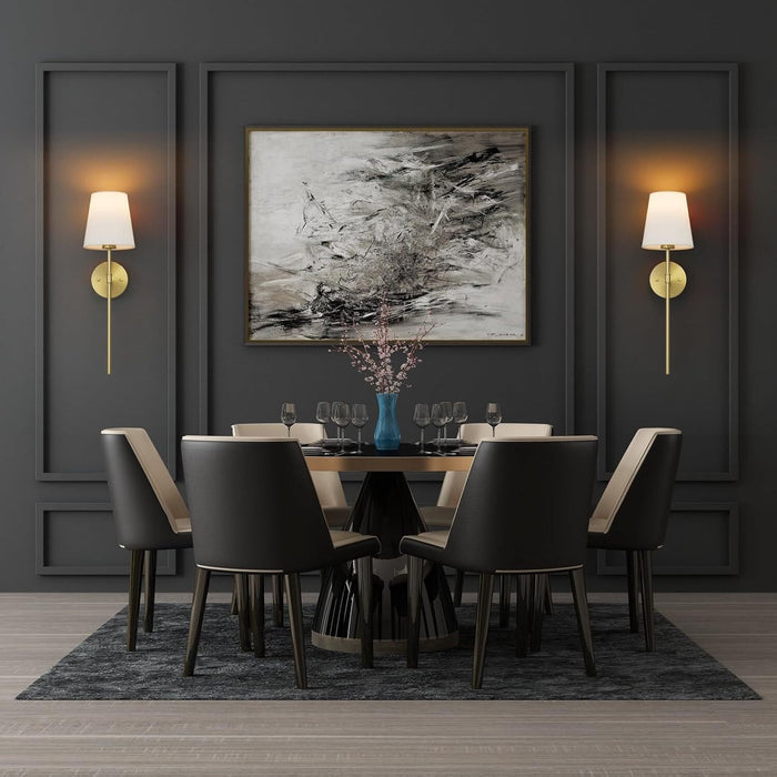 Draadloze LED Wandlamp Oplaadbaar met Afstandsbediening 57cm Metaal Zwart Goud Timer Dimbaar Sfeerlicht | Sansoti