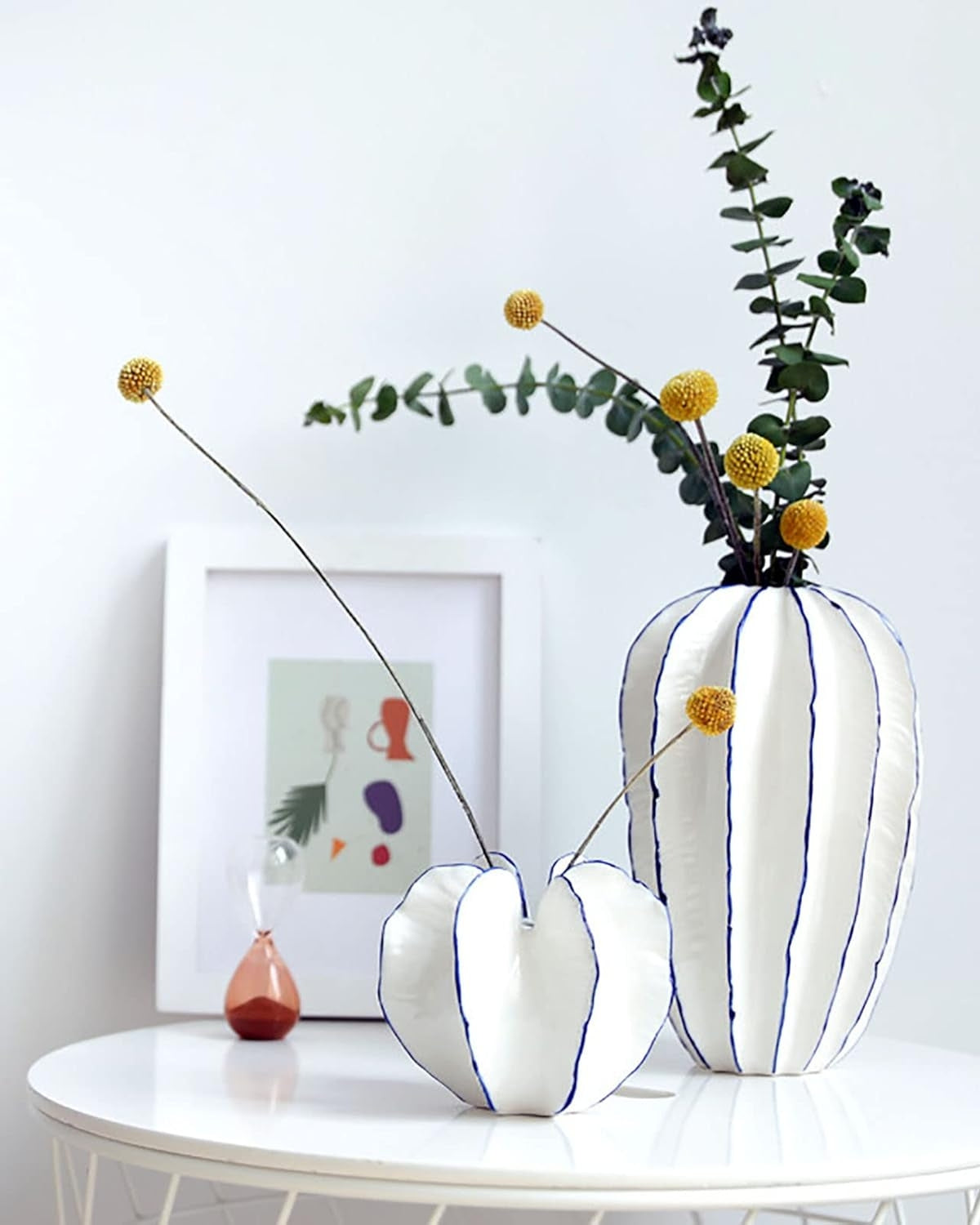 Keramische Sierpot met Moderne Silhouet voor Droogbloemen en Kunstplanten | Sansoti