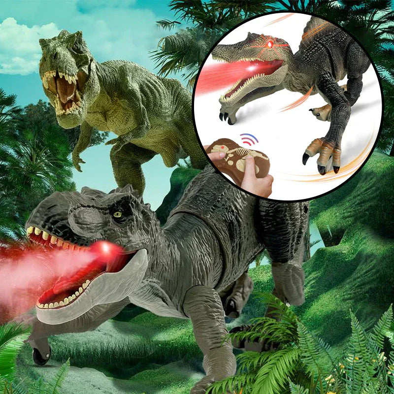 Bestuurbare Prehistorische Speeldino met Mistfunctie – Bewegende Robot Dino voor Kinderen – Oplaadbaar met Afstandsbediening – Dinosaurus Speelgoed met Geluid en Lichteffecten | Sansoti