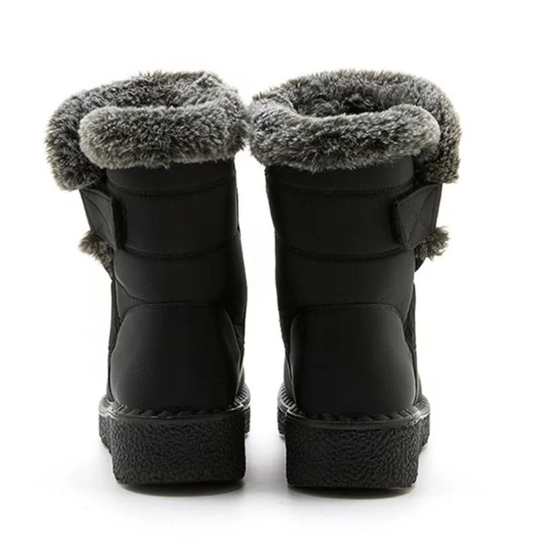 Waterdichte Dames Winterlaarzen met Klittenband Warme Gevoerde Antislip Snowboots Comfortabel Winterschoeisel | Sansoti