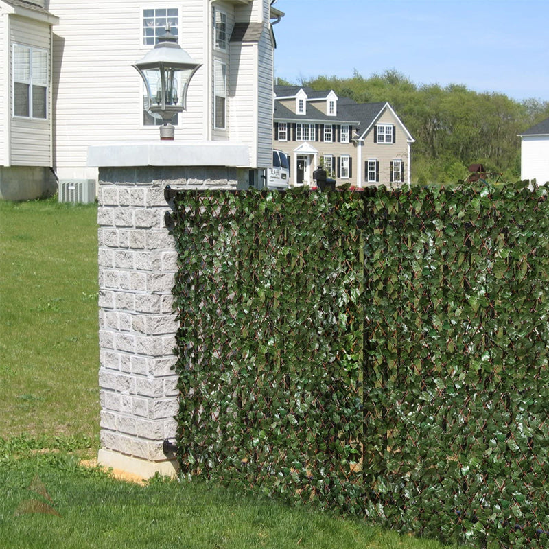 Uitschuifbaar Tuinscherm met Klimopblad 40cm Verstelbare Lengte 20-200cm Groene Privacywand voor Balkon Terras Tuin Decoratie Kunstplant Wilgenhout Frame | Sansoti