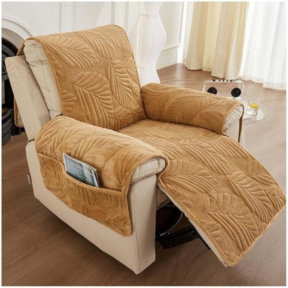 Stoelhoes voor Relaxstoel met Bladpatroon – Universele Slipcover voor Fauteuil Bescherming tegen Vlekken – Antislip Hoes met Groen Motief | Sansoti
