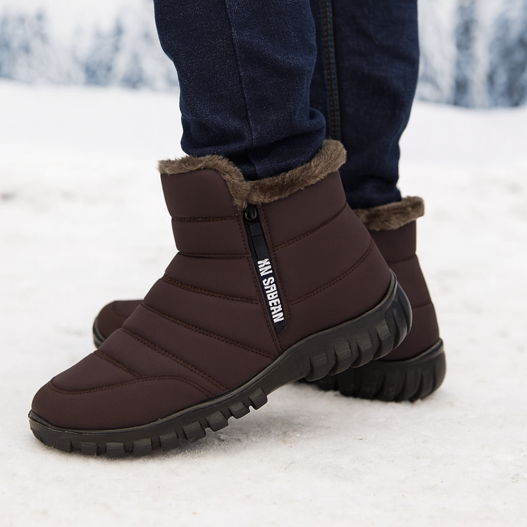 Waterdichte Herenwinterlaarzen met Ritssluiting Antislip Zool Warme Voering Outdoor Winterschoenen Sneeuwlaarzen | Sansoti