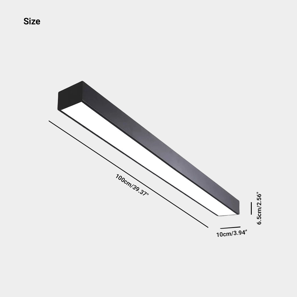 Lineare LED-Deckenleuchte aus Aluminium, dimmbar, mit Fernbedienung, 3 Lichtfarben, modernes Design für Büro und Esszimmer | Sansoti