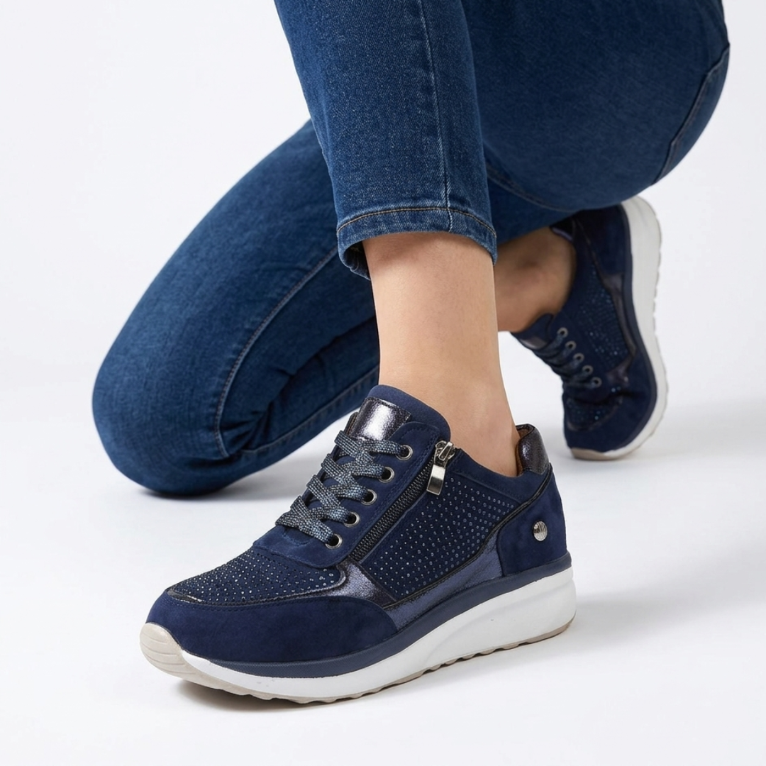 Dames Wandelschoenen met Zijrits Gevoerde Binnenzool Comfortabel Dagelijks Gebruik Stijlvol Design Casual | Sansoti