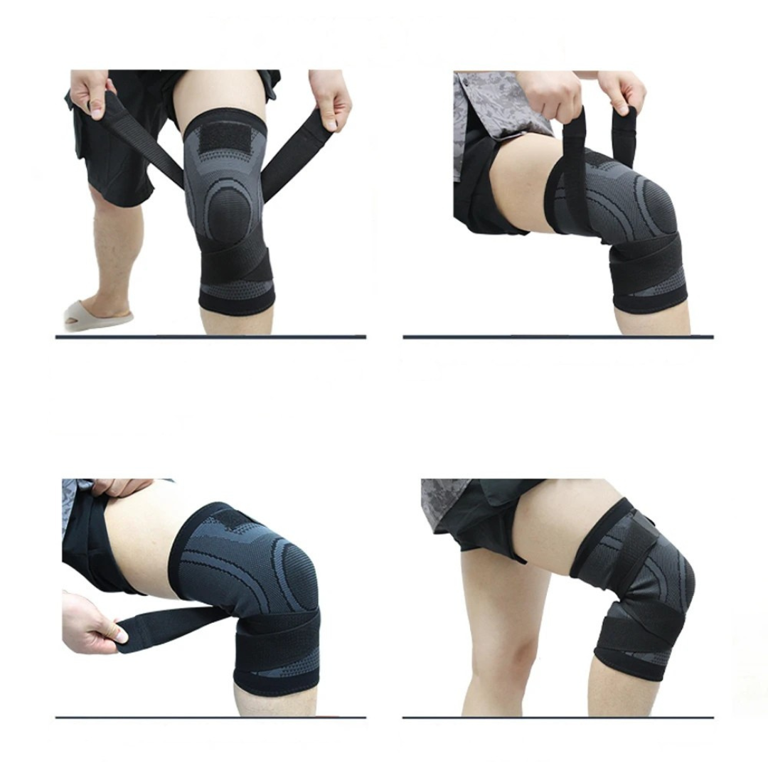 Genouillère en nylon et spandex, compression, soutien du genou, noire, unisexe, pour le sport, la course, le fitness et l’usage quotidien | Sansoti