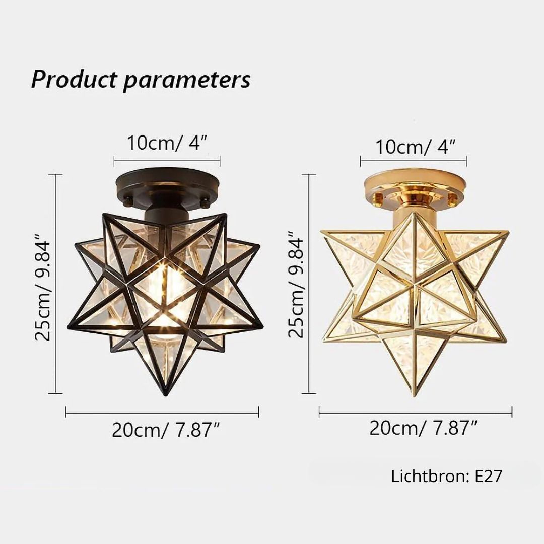 Pinlo Sternförmige Deckenleuchte E27 Gold Flur Schlafzimmer Beleuchtung geometrisches Design Deckenleuchte modern klassisch kompakt 20 cm | Restfield
