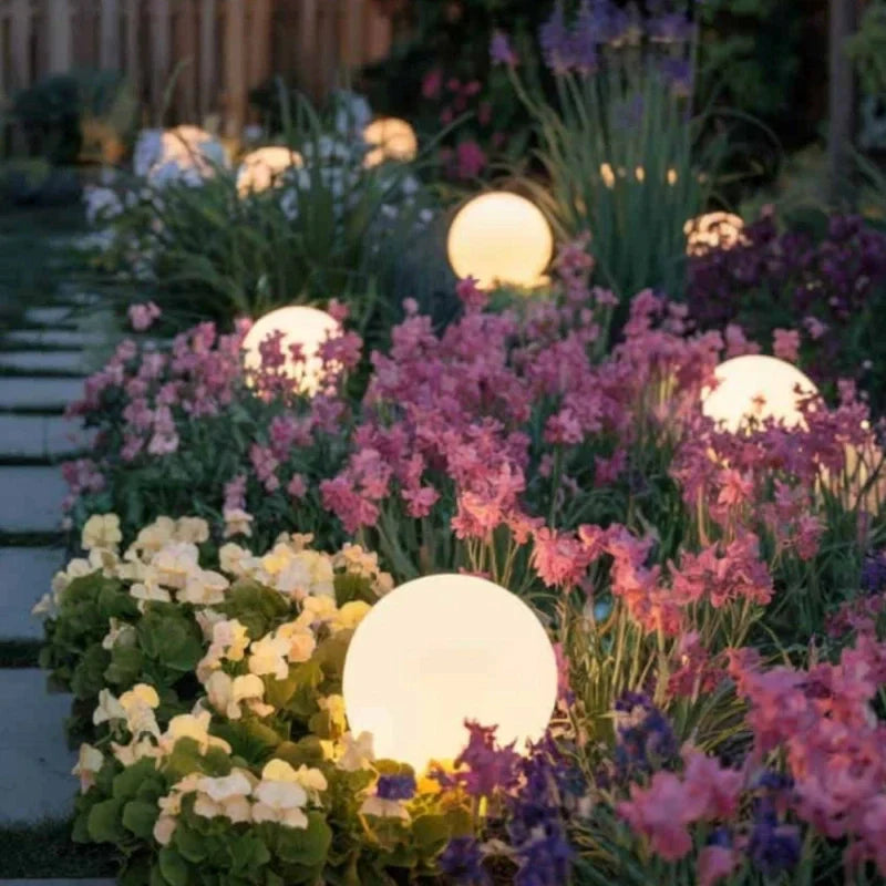 Kugel-Gartenlampe LED mit Solarenergie, stimmungsvolle Beleuchtung für Garten und Terrasse, wasserdicht, mit Fernbedienung, 16 Farben | Sansoti
