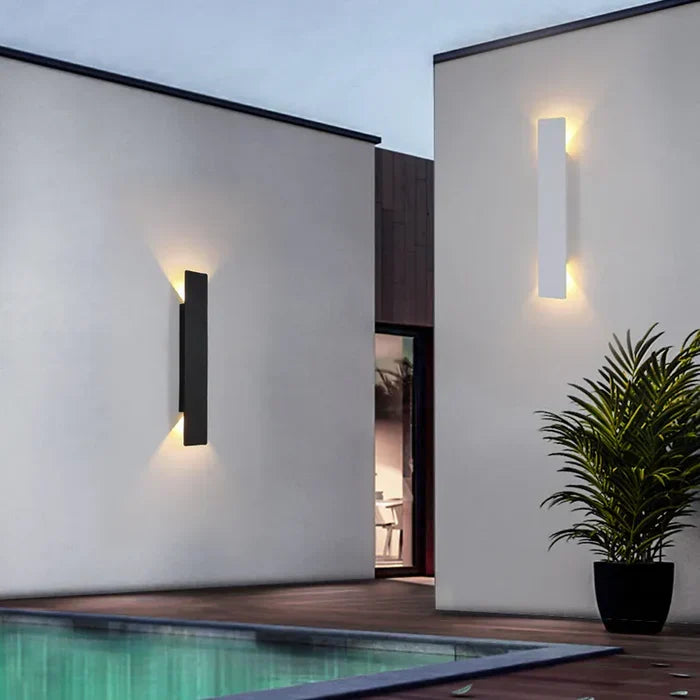 Aluminium-Außenwandleuchte, wasserdicht IP65, moderne Fassadenleuchte für Garten, Terrasse, Auffahrt und Eingang, Außenbeleuchtung | Sansoti