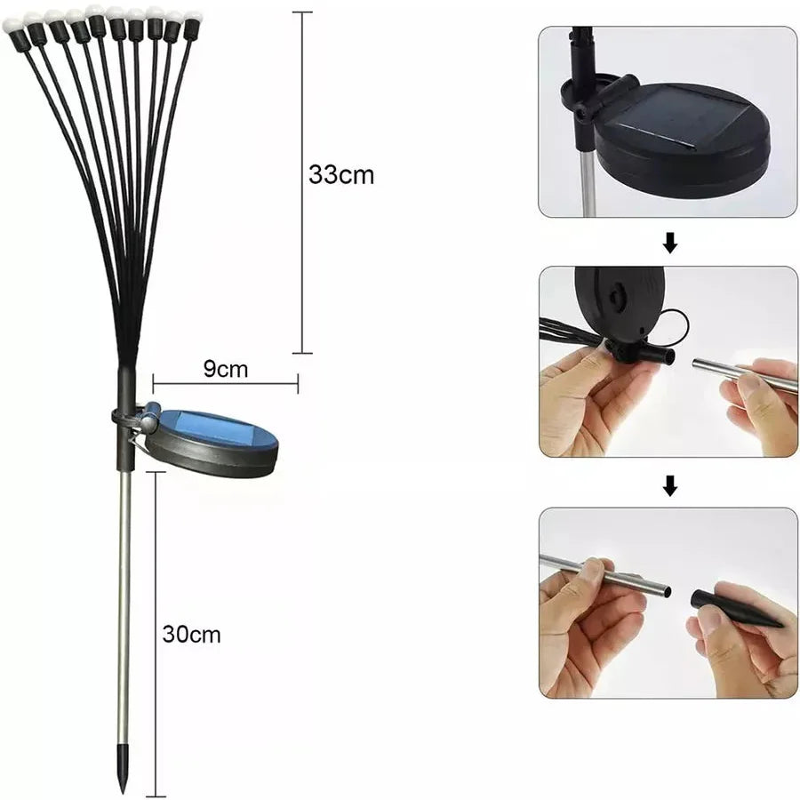 Glühwürmchen Gartenlampe Solar 20 LED Warmweiß Außenleuchte | Restfield