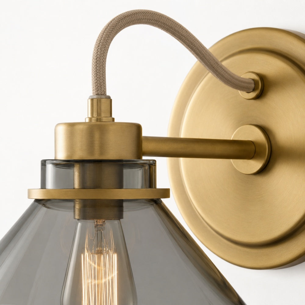 Globe Wandlamp met Gebogen Arm – Moderne Industriële Verlichting voor Badkamer, Slaapkamer en Gang | Sansoti