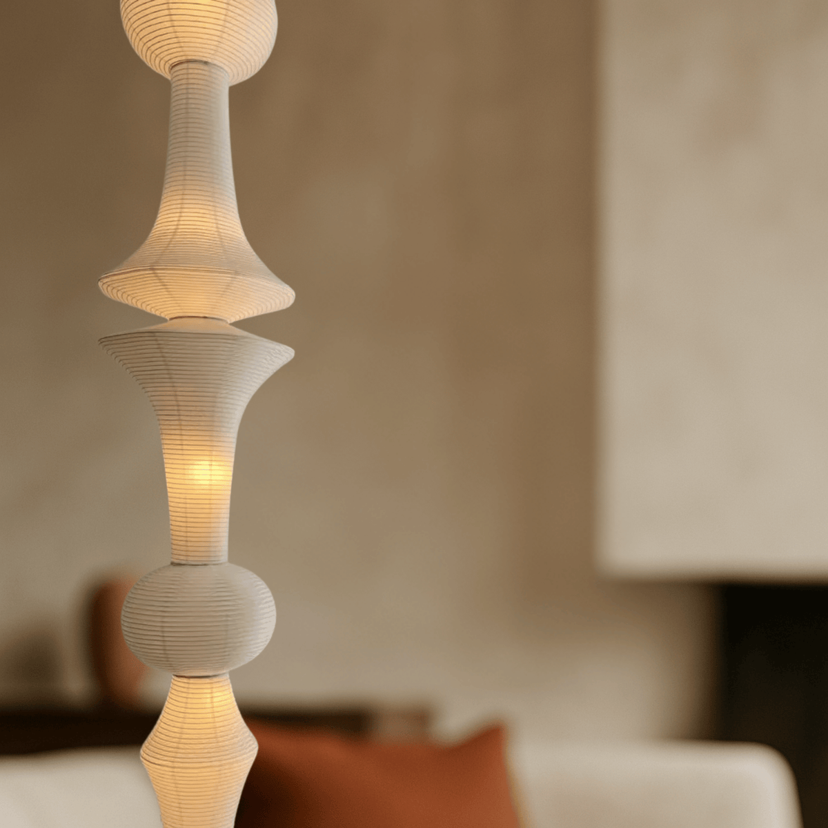 Hanglamp Japans Papier E27 LED Washi Plafondverlichting Beige Wit Sfeerverlichting Woonkamer Slaapkamer | Sansoti