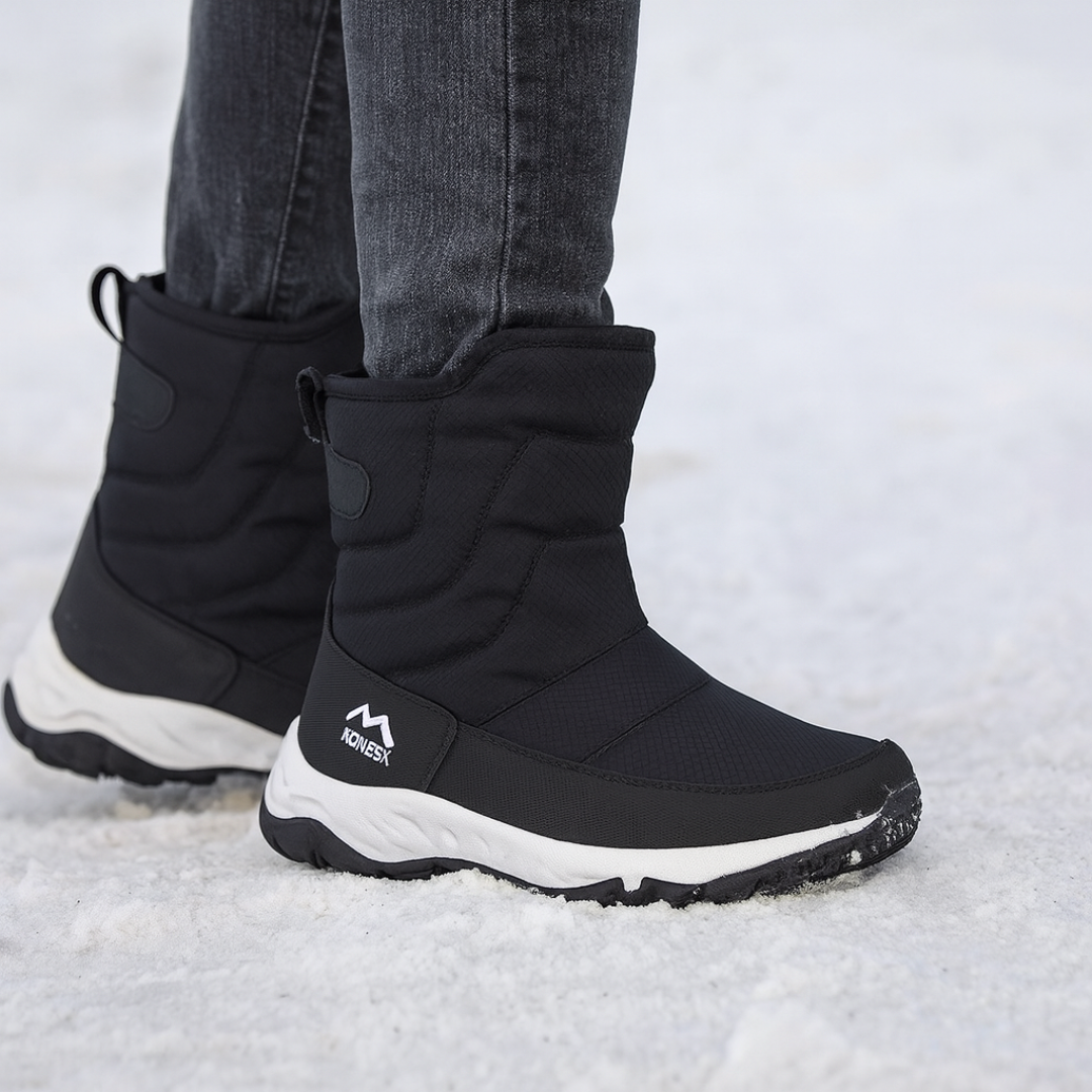 Waterdichte Dameslaarzen Warm Gevoerd Plush Winter Snowboots Antislip Zool Enkellaars Ritssluiting Winterschoenen | Sansoti