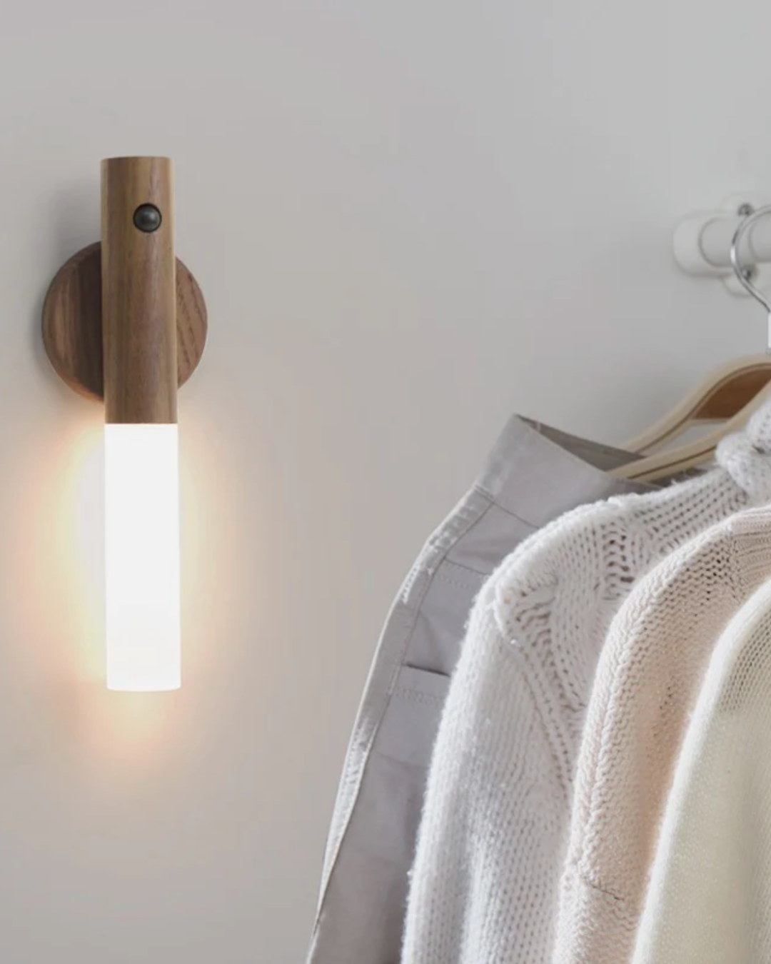Oplaadbare Houten Wandlamp met Bewegingssensor – Dimbaar LED Nachtlampje voor Hal Gang Slaapkamer | Sansoti