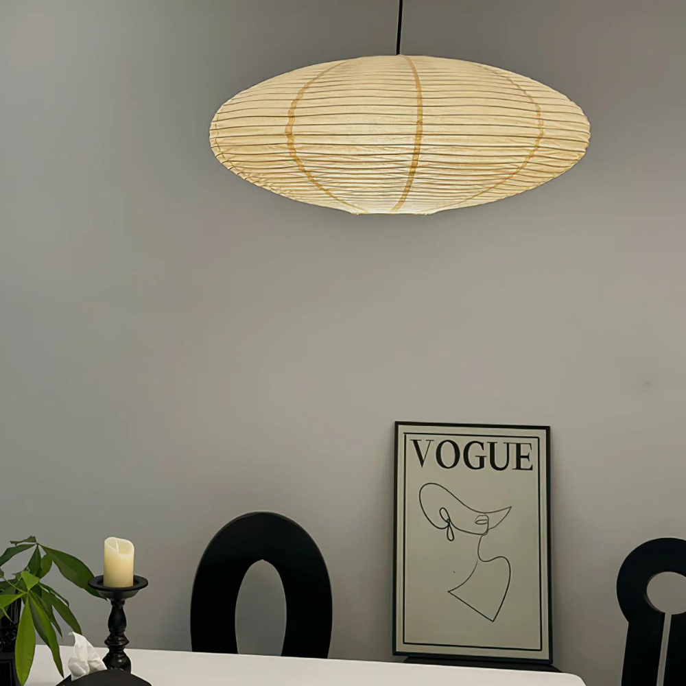 Plafondlamp Mulberry Papier Japandi Design Ø50 Ø60 LED Dimbaar Wit Geometrisch | Sansoti