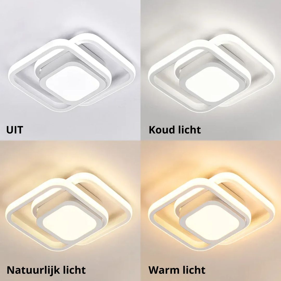 LED-Deckenleuchte Doppelring Schwarz Wohnzimmer Flur Moderne Deckenleuchte Minimalistisch Warmes Licht | Restfield