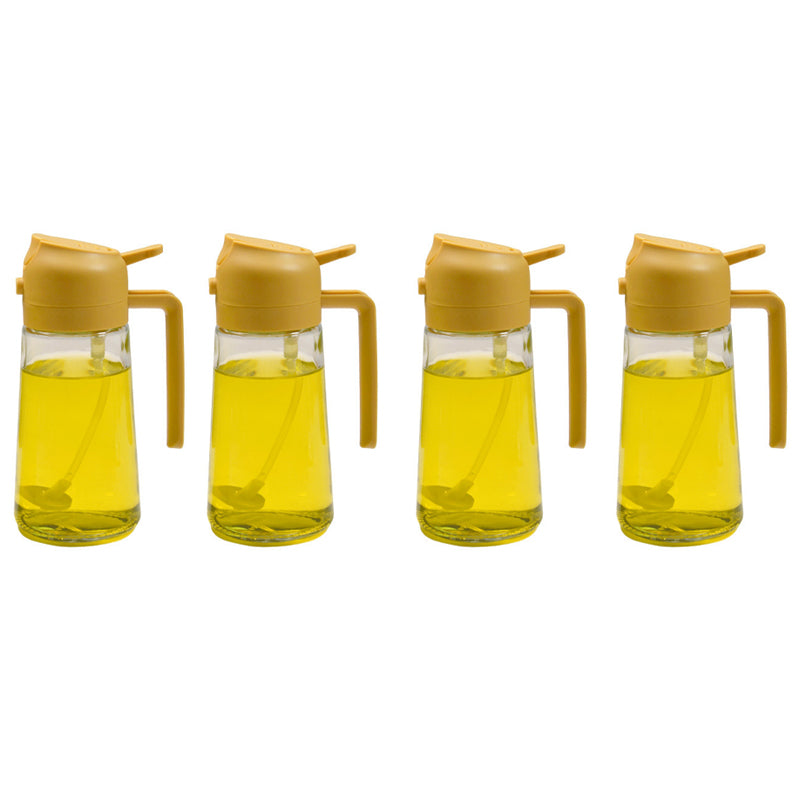 Vaporisateur et distributeur d’huile en verre 2-en-1, flacon à pompe et spray pour vinaigre et sauce soja, dosage en cuisine, huile 470ml | Sansoti