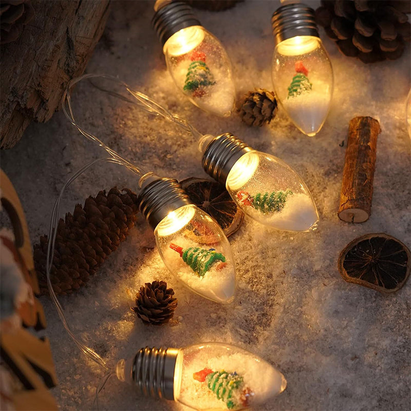 LED-Lichterkette mit Weihnachtsfiguren 10 Lämpchen USB-Anschluss Festbeleuchtung Stimmungsvolle dekorative Lichter für Innenräume | Sansoti