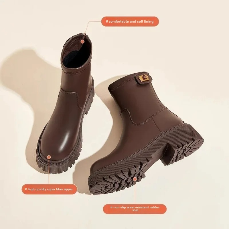 Damen-Stiefeletten aus Leder mit Reißverschluss, hoher Tragekomfort, Streetwear, Winter, Herbst, lässig, schick, modisch, stilvoll | Sansoti