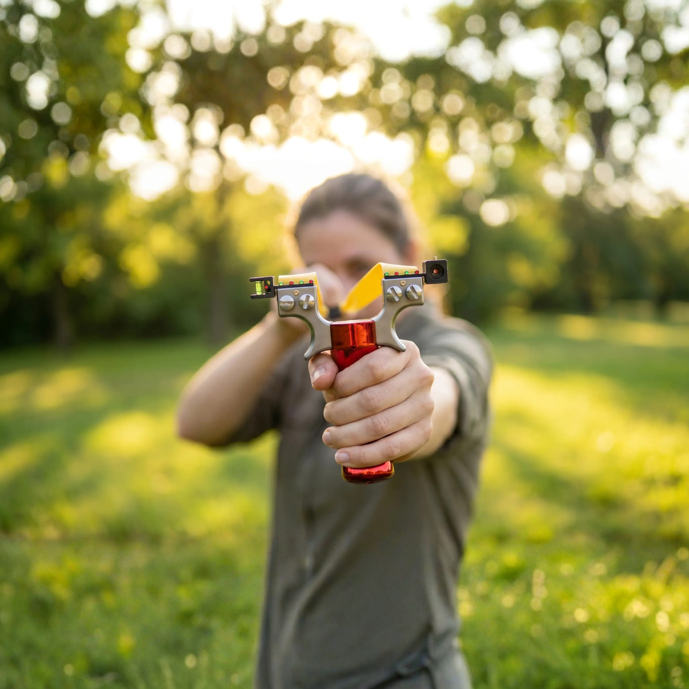 Precision Slingshot with Integrated Laser Sight and Infrared Level for Sports and Outdoor | Sansoti