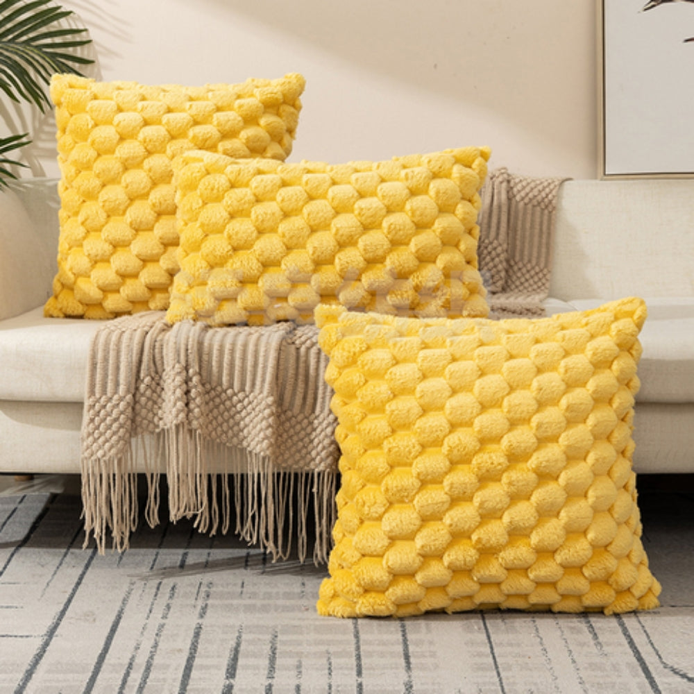Kussenhoes 3D textuur katoen polyester roze sierkussen bank slaapkamer decoratief zacht hoes kussen vierkant rechthoek | Sansoti