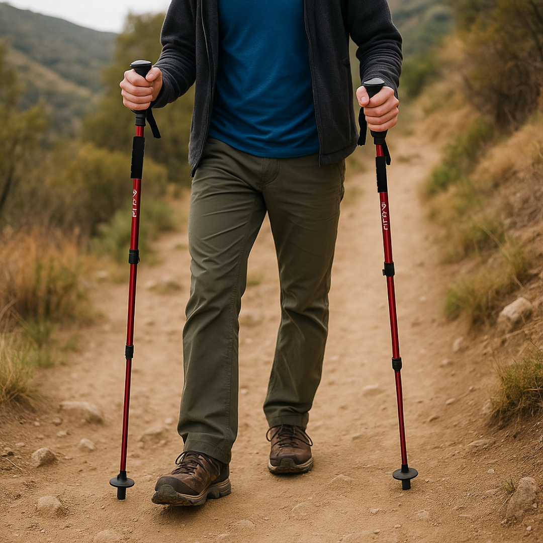Inklapbare Wandelstokken 4-delig Verstelbaar 64-134cm Aluminium Lichtgewicht Trekking Bergen Outdoor | Sansoti