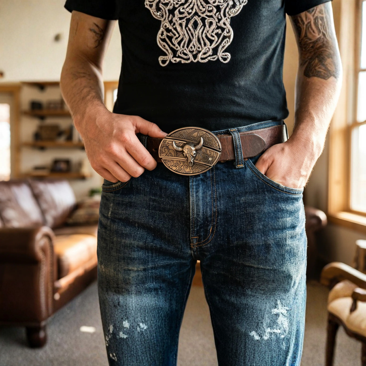 Metalen Ovale Western Riem Gesp met Ingebouwd EDC-Gereedschap | 24 Designs | Zinklegering | 7,7 x 6 cm | Sansoti