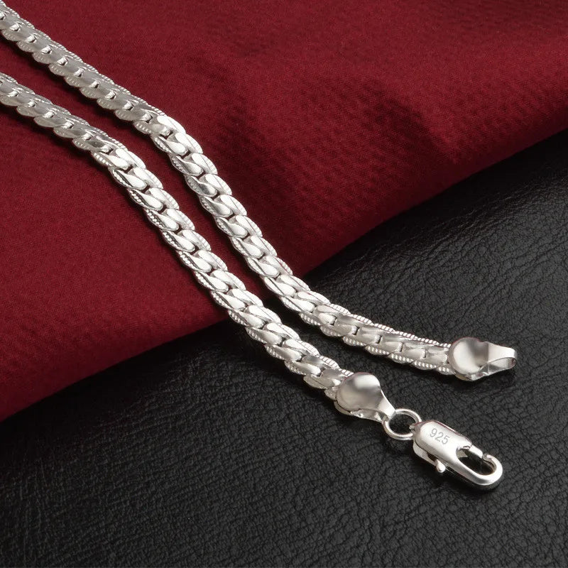 Elegante Sterling Zilveren Schakelketting 925 – Minimalistisch Sieraad voor Dagelijks Gebruik en Feestelijke Gelegenheden | Sansoti