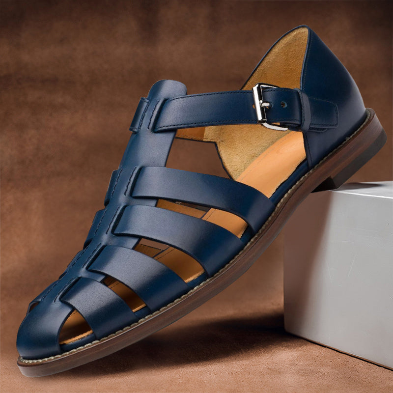 Leren Sandalen Heren – Ademend Zomerschoeisel met Zachte Zool – Bruin Wit Zwart Navy Koffie – Maat 38-47 | Sansoti