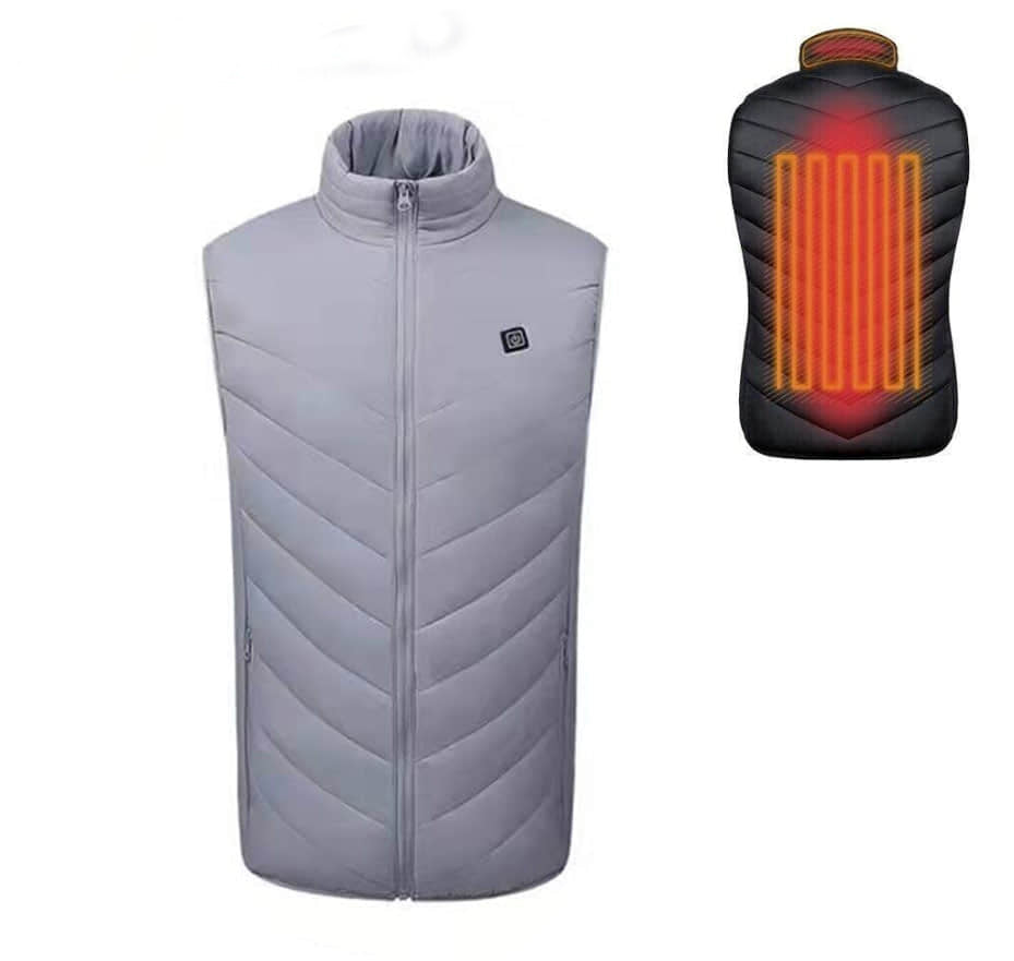 Beheizbare Weste mit vier Wärmezonen und USB-Heizung, Unisex-Outdoor-Winterbekleidung, Thermoweste | Sansoti