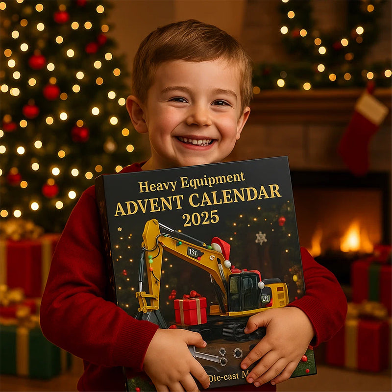 Advent calendar construction vehicles 24 miniature metal machines excavator crane bulldozer children's Christmas toys | Sansoti