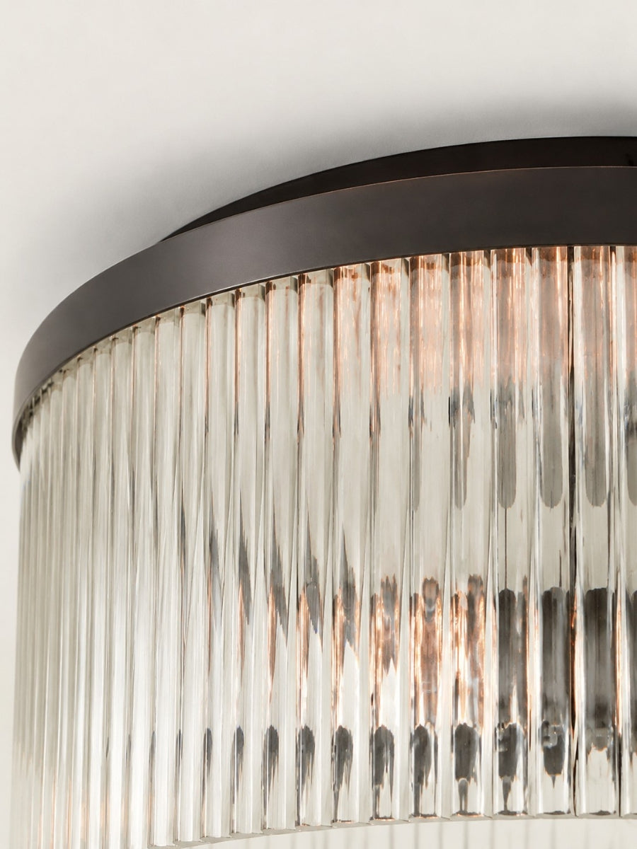 Geribbelde Glazen Plafondlamp Modern Laagbouw Ontwerp Slaapkamer Woonkamer Gang | Sansoti
