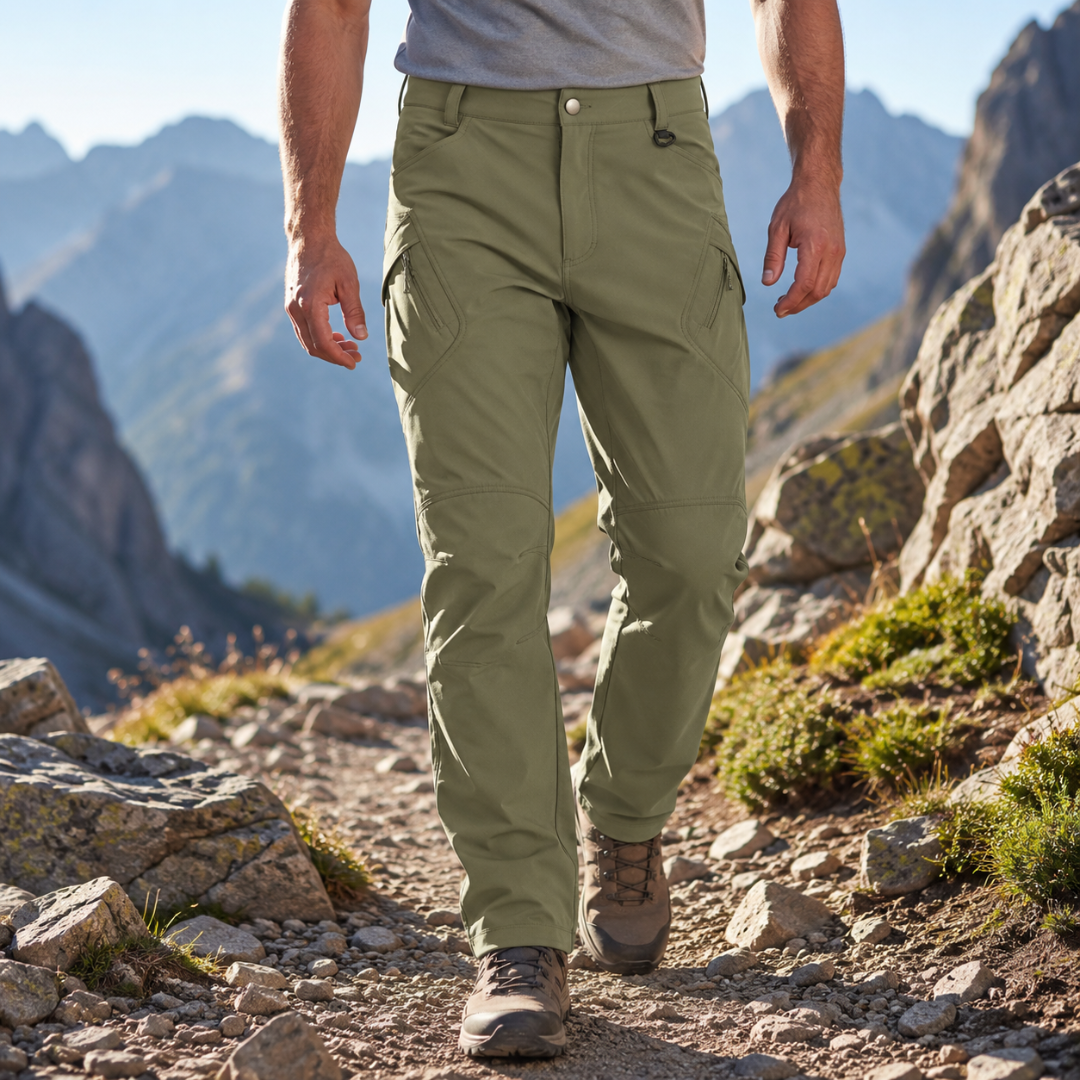 Outdoor Wandelbroek Heren Meerdere Zakken Ritssluiting Polyester Zwart Khaki Groen Tactisch Functioneel | Sansoti