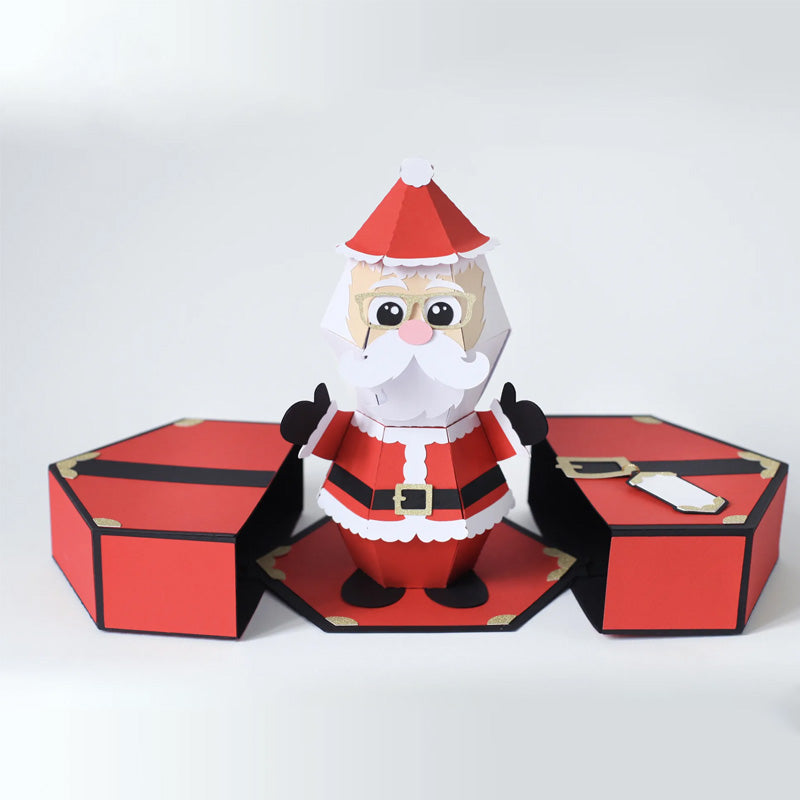 3D Pop-up Surprisebox met Kerstman Figuur voor Grappige Kerstgroet Interactief Cadeau Kerstkaart Verrassing | Sansoti