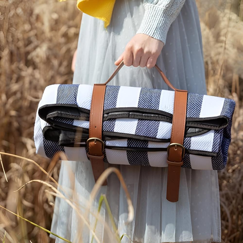 Waterdichte Opvouwbare Picknickkleed voor Buiten – Zachte Bovenzijde PEVA Onderzijde – Compact Draagbaar Strandkleed voor Picknick Camping Park | Sansoti