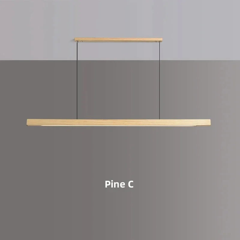 Suspension Bois LED Linéaire Dimmable 80cm 120cm 150cm Table à Manger Cuisine Salon | Restfield