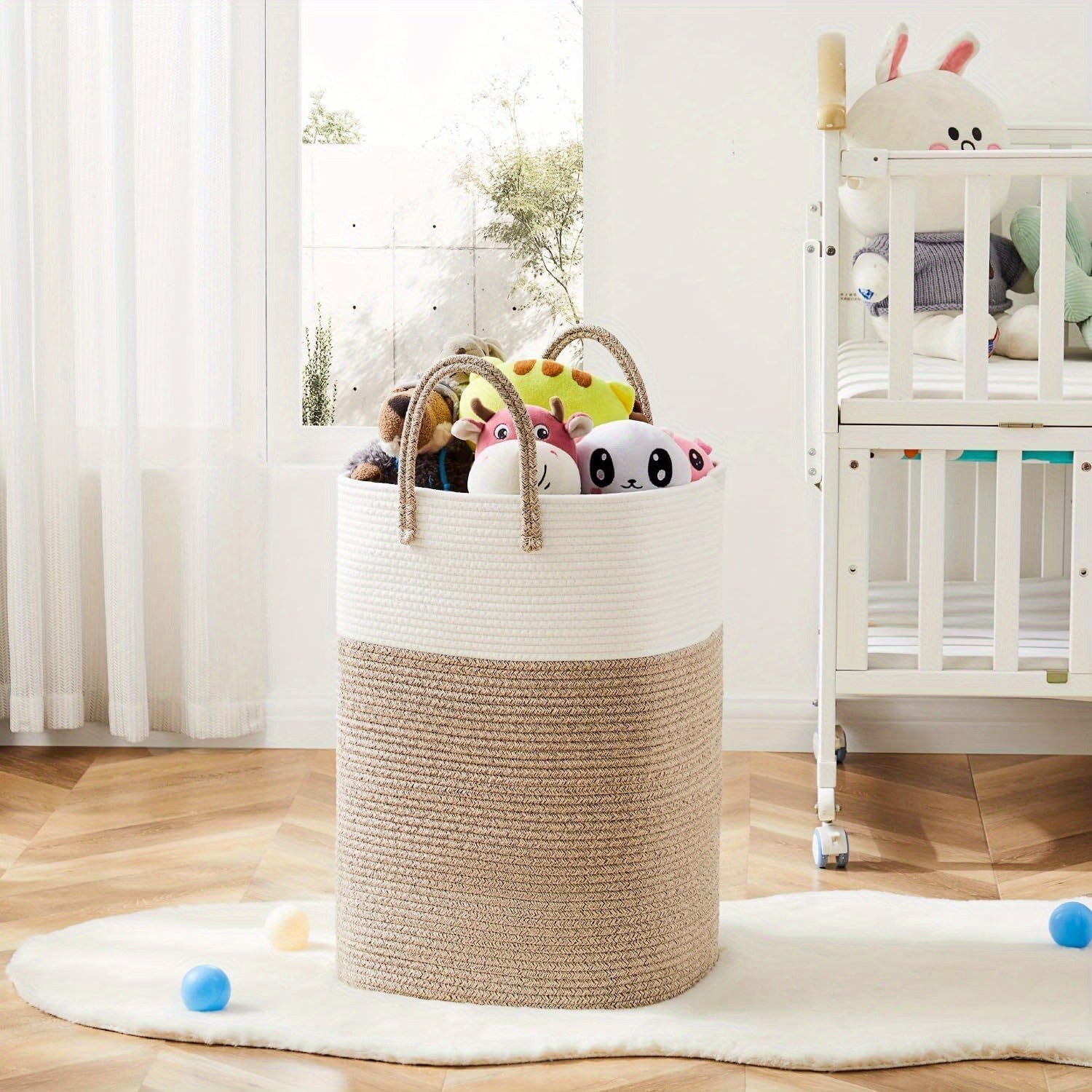 Panier à linge extra grand 100L pliable en coton avec poignées | Restfield